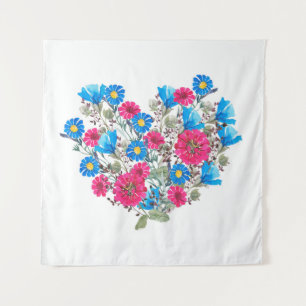 Wildblumen in Aquarellfarben Wandteppich