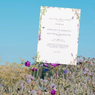 Wildblumen in Bloom Lavender Hochzeit Einladung