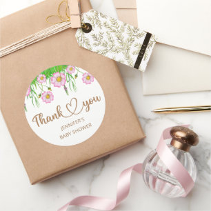 Wildblumen in Blütendusche Runder Aufkleber