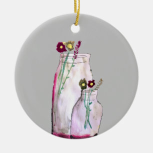 Wildblumen in der Vase Keramik Ornament