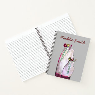 Wildblumen in der Vase Notizbuch