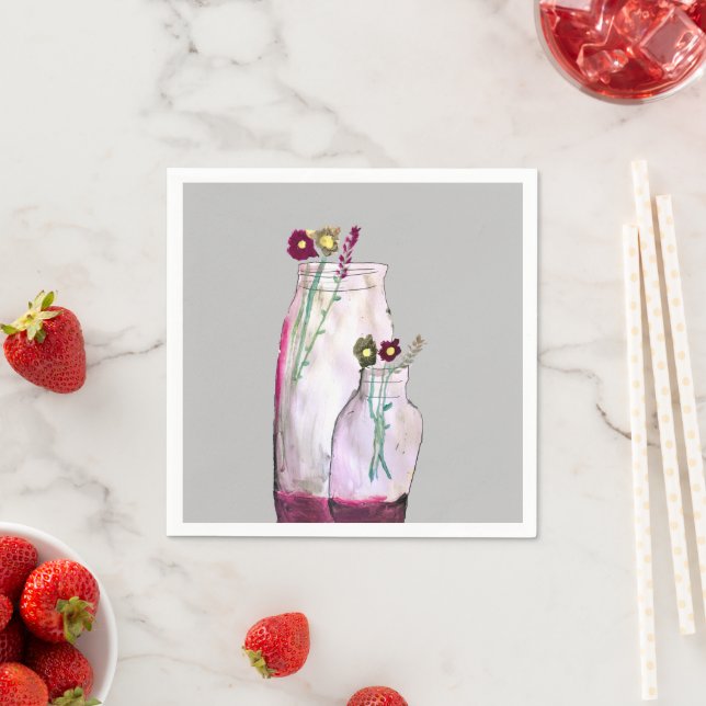 Wildblumen in der Vase Serviette (Beispiel)