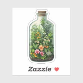 Wildblumen in einer Flasche Aufkleber