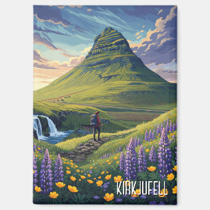 Wildblumen in Kirkjufell Island Reisen Magnet