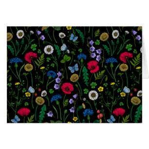 Wildblumen in schwarz