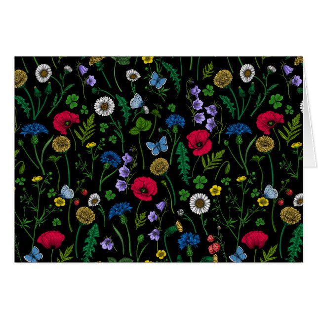 Wildblumen in schwarz (Vorderseite (Horizontal))