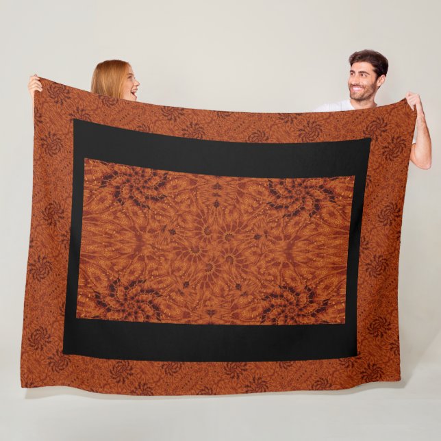 Wildblumen in Schwarz und Gold 17 Fleecedecke (Beispiel)