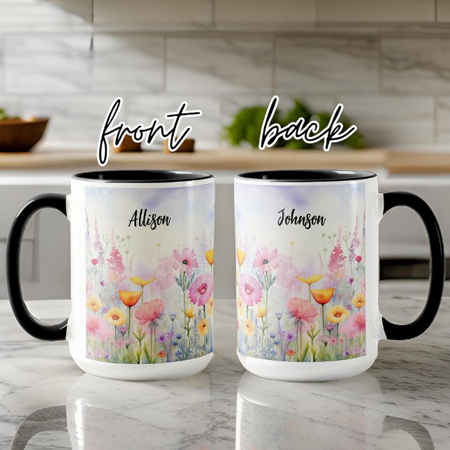 Wildblumen in Wasserfarbe Tasse, Sondergeschenk fü Tasse (Gift for mom, Gift for her, Gift for grandma, birthday gift for mom, birthday gift for her, nana)