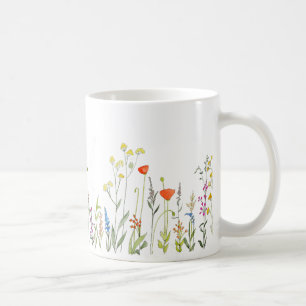 Wildblumen in Wasserfarben Kaffee Tasse