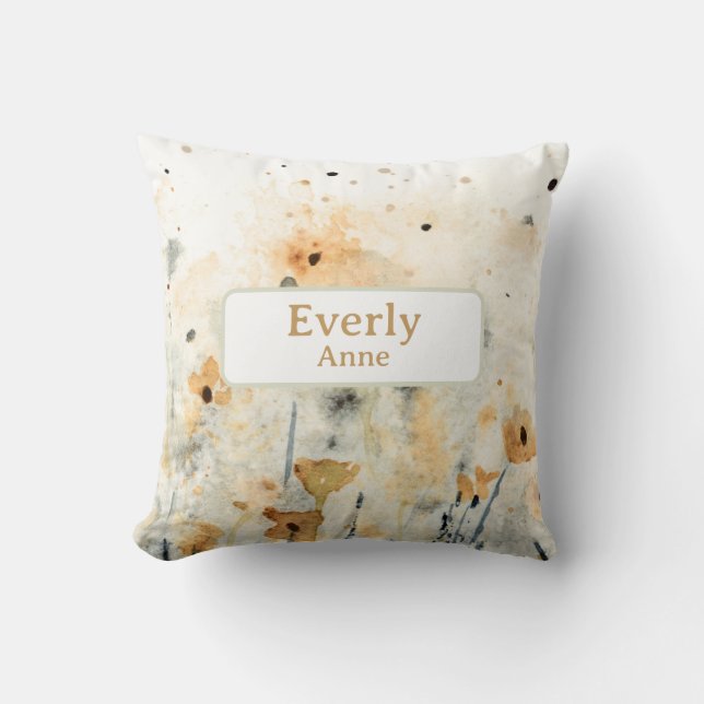 Wildblumen Individuelle Name Kinderzimmer Dekorati Kissen (Vorderseite)