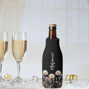 Wildblumen-individuelle Name-Skript Flaschenkühler