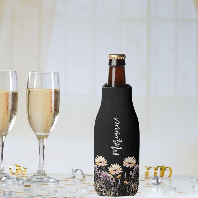 Wildblumen-individuelle Name-Skript Flaschenkühler (Von Creator hochgeladen)