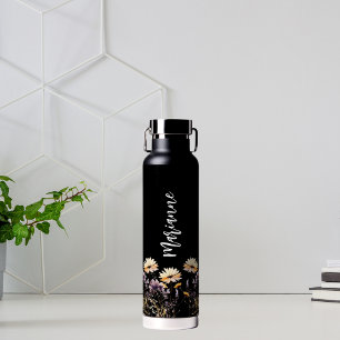 Wildblumen-individuelle Name-Skript Trinkflasche