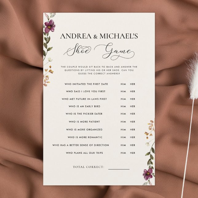 Wildblumen Ivory Boho Floral Wedding Shoe Game (Von Creator hochgeladen)