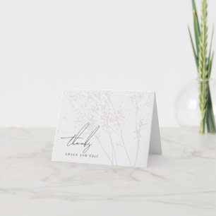 Wildblumen-Kalligrafie-Braut und Bräutigam Danke