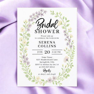 Wildblumen  Kalligrafie-Brautparty Postkarte