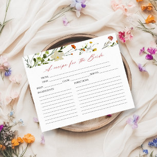 Wildblumen-Kalligrafie-Brautparty-Rezeptkarten