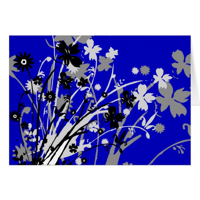 Wildblumen-Karte (blau) (Vorderseite (Horizontal))