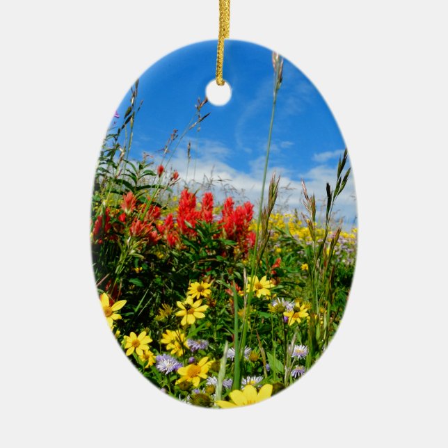 Wildblumen Keramik Ornament (Vorne)