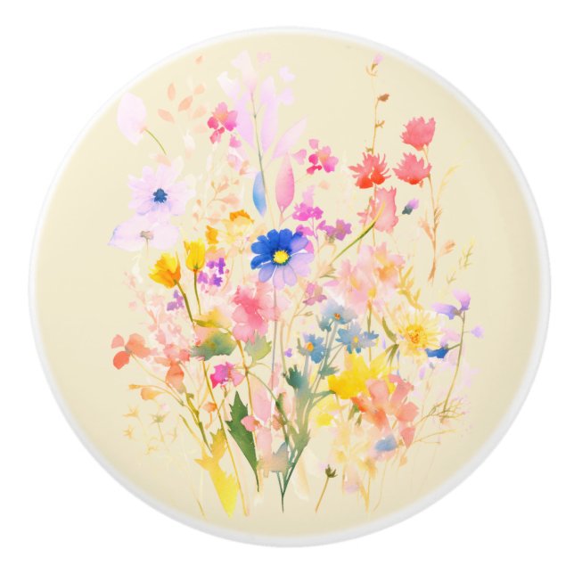 Wildblumen Keramikknauf (Vorderseite)