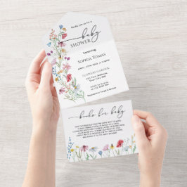 Wildblumen Kinderdusche All In One Einladung