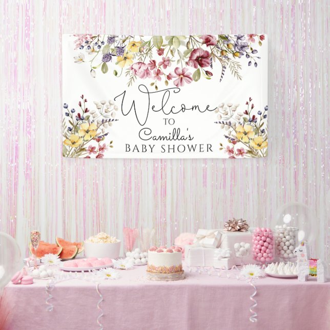 Wildblumen Kinderdusche Banner (Party)