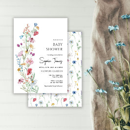 Wildblumen Kinderdusche Einladung