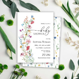 Wildblumen Kinderdusche Einladung