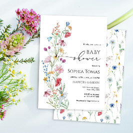 Wildblumen Kinderdusche Einladung