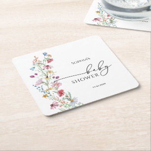 Wildblumen Kinderdusche Rechteckiger Pappuntersetzer