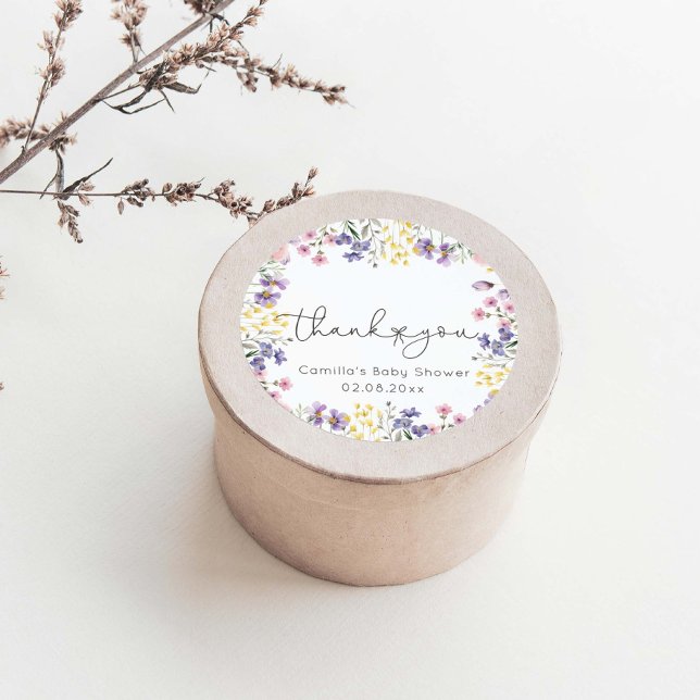 Wildblumen Kinderdusche Runder Aufkleber (Von Creator hochgeladen)