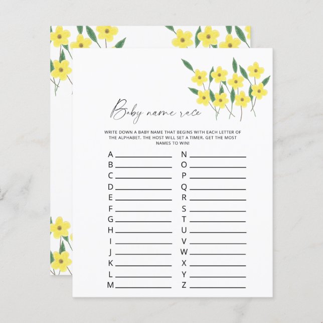 Wildblumen Kindernahrungsspiel (Vorne/Hinten)