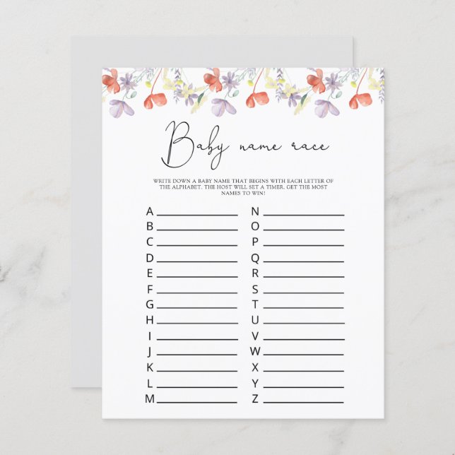 Wildblumen Kindernahrungsspiel (Vorne/Hinten)