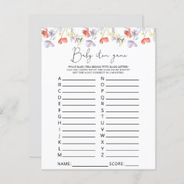 Wildblumen Kinderspiel. Baby Shower Game