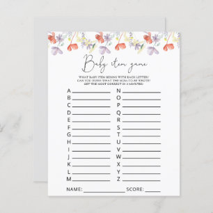 Wildblumen Kinderspiel. Baby Shower Game