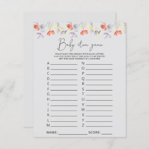 Wildblumen Kinderspiel. Baby Shower Game