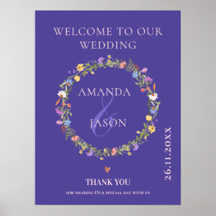 Wildblumen-Kranz Floral Willkommen bei unserer Hoc Poster