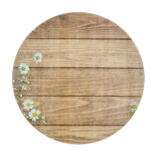 Wildblumen, Kräuter: Holzboden. Schneidebrett