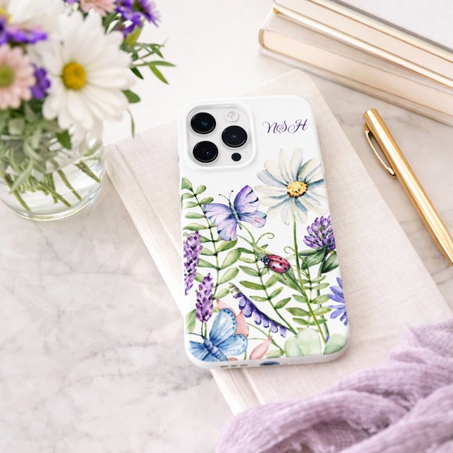 Wildblumen Ladybug und Schmetterlingssignatur Case-Mate iPhone Hülle (Von Creator hochgeladen)