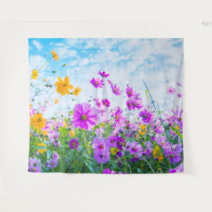 Wildblumen Landschaft Foto Wandteppich