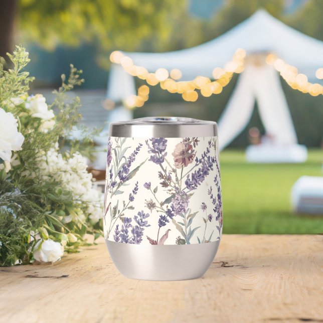 Wildblumen-Lavendel-Boho-Botanik-Blumenmuster (Hochzeit (gedreht))