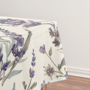Wildblumen-Lavendel-Boho-Botanik-Blumenmuster Tischdecke