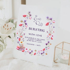 Wildblumen-Lavendel-Brautstrauß 'Bursting with Lov Sockelschild