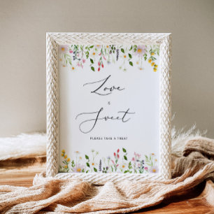 Wildblumen Liebe ist süß, nimm eine Belohnung Post Poster