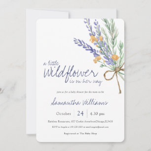 Wildblumen Lila Lavendel Babyparty Einladung