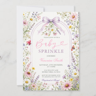 Wildblumen Lila Schleife Coquette Baby Sprinkle Einladung