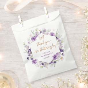 Wildblumen lila Schmetterling Danke für das Floati Geschenktütchen