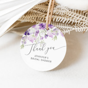 Wildblumen lilac lila Brautparty favorisieren Tag Geschenkanhänger