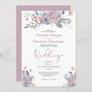 Wildblumen Lilac Wedding Einladung