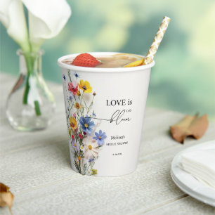 Wildblumen Love is in Bloom Brautparty Pappbecher